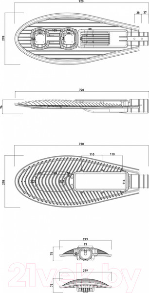Изображение товара Светильник уличный ЭРА SPP-5-120-5K-W / Б0029444