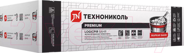 Изображение товара ПИР плита Технониколь Logicpir Баня Ф/Ф L-1190x590x50 / 684039 (упаковка)