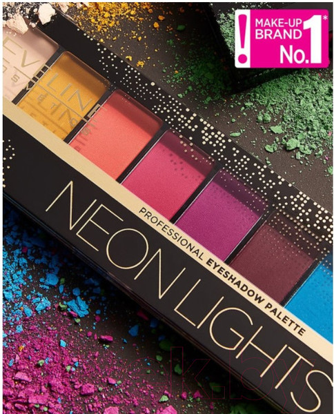 Изображение товара Палетка теней для век Eveline Cosmetics Eyeshadow Professional Palette 06 Neon Lights