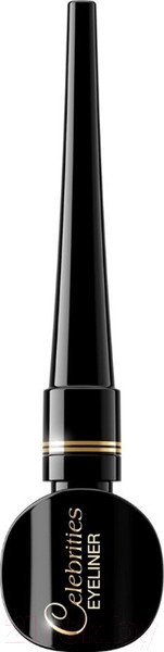 Изображение товара Подводка для глаз жидкая Eveline Cosmetics Celebrities Eyeliner Vinyl Black Водостойкая