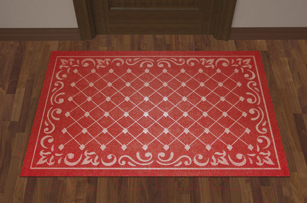 Изображение товара Коврик грязезащитный Kovroff Ромбы 45x75 / П/10/18/05 (красный)