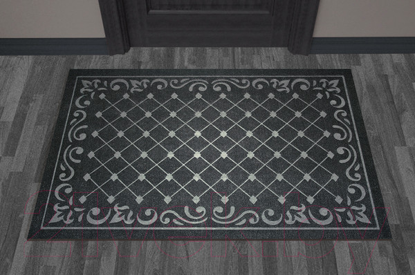 Изображение товара Коврик грязезащитный Kovroff Ромбы 60x90 / П/10/03/01 (черный)