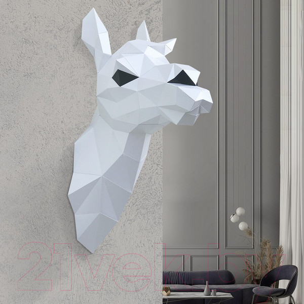 Изображение товара Объемная модель Paperraz Лама Снежана / PP-1LAM-WHT (белый)