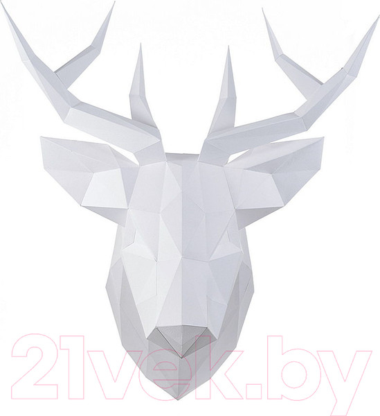 Изображение товара Объемная модель Paperraz Олень Петрович / PP-1OLP-WHT (белый) (белый)