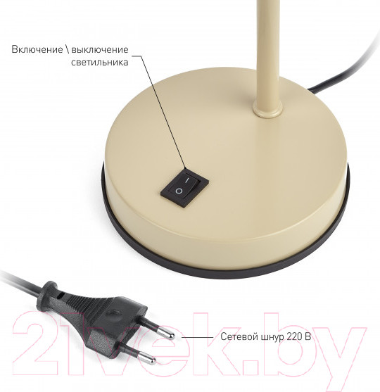 Изображение товара Настольная лампа ЭРА N-117-Е27-40W-BG (бежевый)