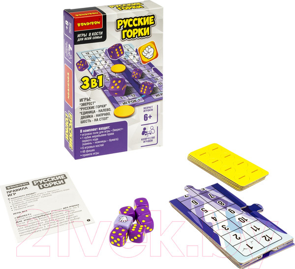 Изображение товара Настольная игра Bondibon 3 в 1 Русские горки / ВВ5017