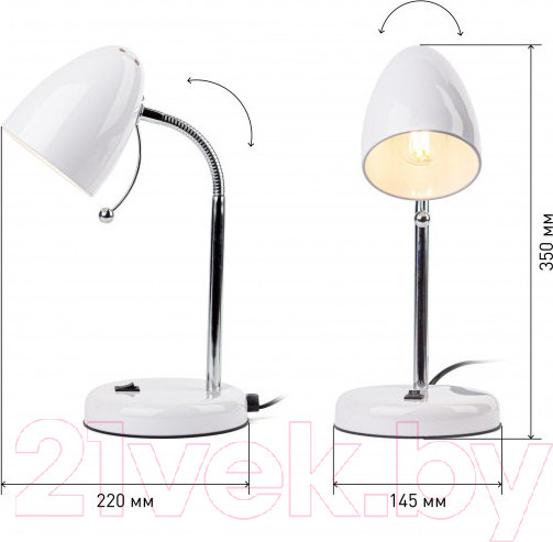 Изображение товара Настольная лампа ЭРА N-116-Е27-40W-W / Б0047200 (белый)