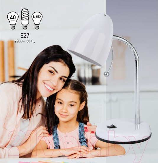 Изображение товара Настольная лампа ЭРА N-116-Е27-40W-W / Б0047200 (белый)