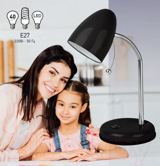 Изображение товара Настольная лампа ЭРА N-116-Е27-40W-BK / Б0047201 (черный)