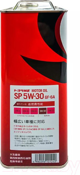 Изображение товара Моторное масло Toyota/Lexus 5W30 SP GF-6A / 0888013705 (4л)