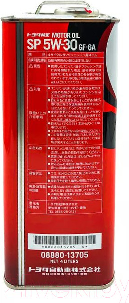 Изображение товара Моторное масло Toyota/Lexus 5W30 SP GF-6A / 0888013705 (4л)