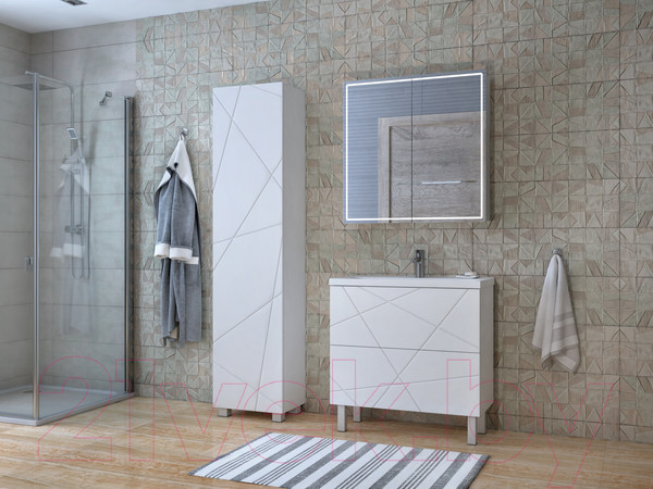 Изображение товара Шкаф с зеркалом для ванной Vigo Geometry 800