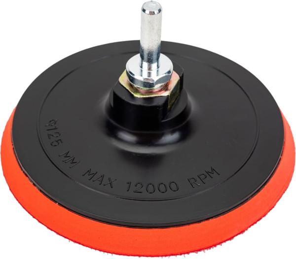 Изображение товара Опорная тарелка Targ Velcro 125мм гайка М14 на УШМ и адаптер для дрели / 663303