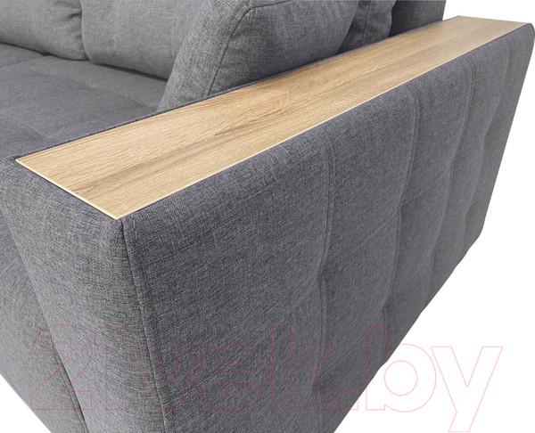 Изображение товара Диван угловой ФорестДекоГрупп Милан 2 правый (Lux 05, рогожка светло-серый)
