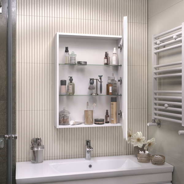 Изображение товара Шкаф с зеркалом для ванной Vigo Geometry 600