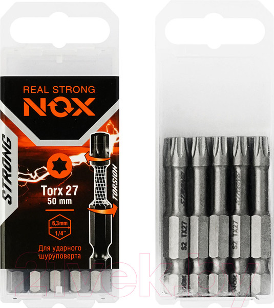Изображение товара Набор бит Nox Strong Torsion E6.3 Tx-27-50 / 339275 (10шт)