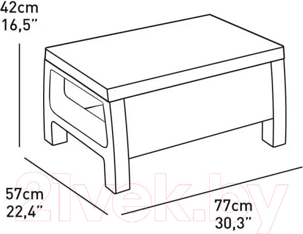 Изображение товара Кофейный столик садовый Keter Corfu Table / 241722 (капучино)