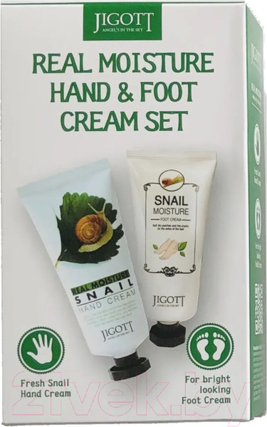 Изображение товара Набор косметики для тела Jigott Snail крем для рук 100мл+крем для ног 100мл