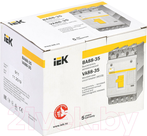 Изображение товара Выключатель автоматический IEK ВА 88-35 3п 80А 35кА С / SVA30-3-0080