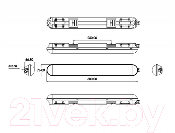 Изображение товара Светильник линейный ЭРА SPP-201-0-65K-018 / Б0047173