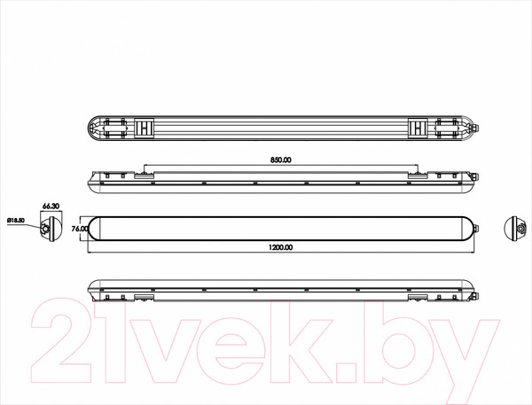 Изображение товара Светильник линейный ЭРА SPP-201-1-40K-036 / Б0047176