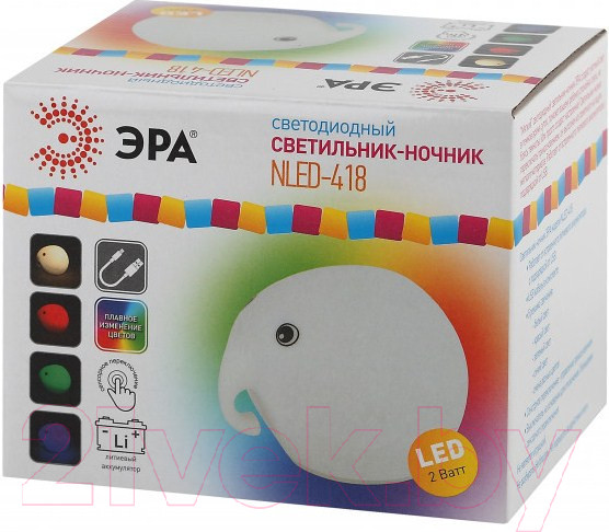Изображение товара Ночник ЭРА NLED-418-2W-W / Б0044559 (белый)