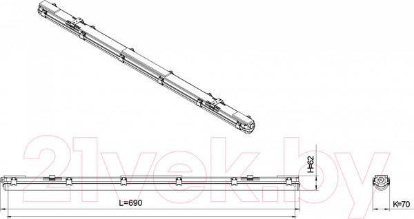 Изображение товара Светильник линейный ЭРА IP65 SPP-101-0-001-060 / Б0043654
