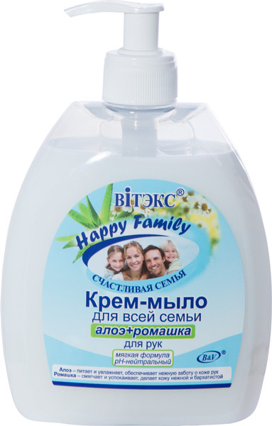 Изображение товара Мыло жидкое Витэкс Happy Family Алоэ+Ромашка (500мл)