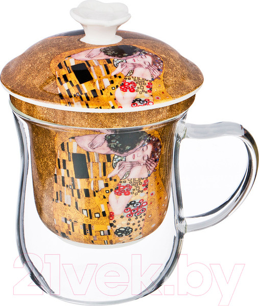 Изображение товара Чашка-заварник Lefard Поцелуй / 104-515 (с ситечком, золото)