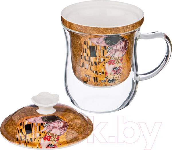 Изображение товара Чашка-заварник Lefard Поцелуй / 104-515 (с ситечком, золото)