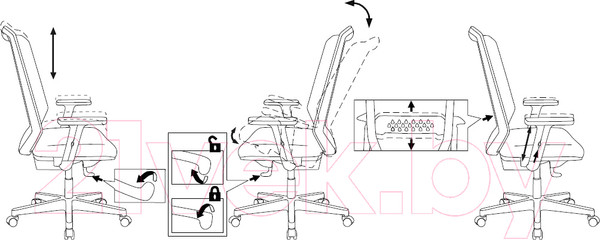 Изображение товара Кресло офисное Бюрократ MC-611N (черный TW-01 38-418 сетка/ткань)
