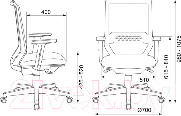 Изображение товара Кресло офисное Бюрократ MC-611N (черный TW-01 38-418 сетка/ткань)