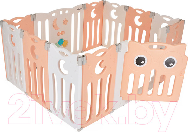 Изображение товара Игровой манеж Pituso Сова / L-ZDWL03 (персиковый/белый)