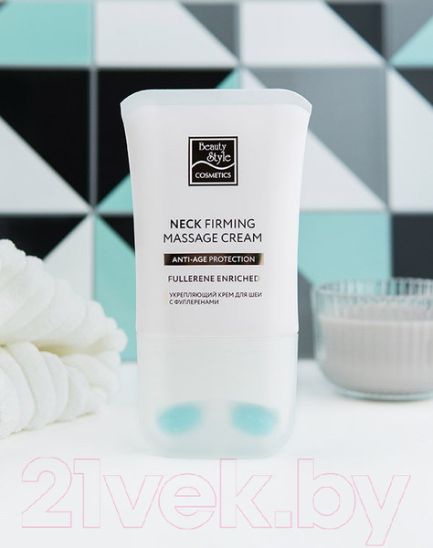 Изображение товара Средство для шеи и зоны декольте Beauty Style С массажным аппликатором подтягивающий с фуллеренами для шеи (120мл)