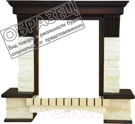 Изображение товара Портал для камина Смолком Stone Montebello STD-ASP (орех темный)