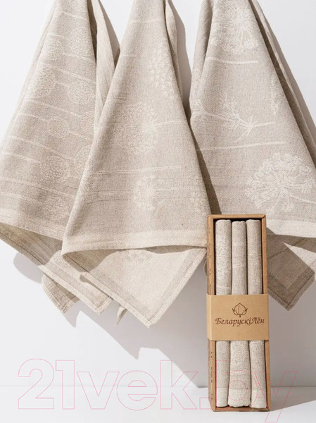 Изображение товара Набор полотенец Pole Kvetak (Беларускі лён) 47x70 20С189-ШР+К/фкор (330 Дачный-3/сорт 1)