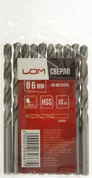 Изображение товара Набор сверл LOM 1864667