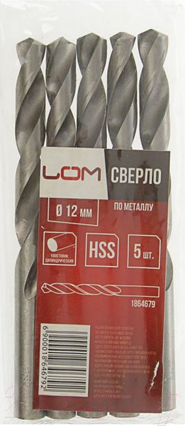 Изображение товара Набор сверл LOM 1864679