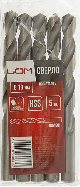 Изображение товара Набор сверл LOM 1864681