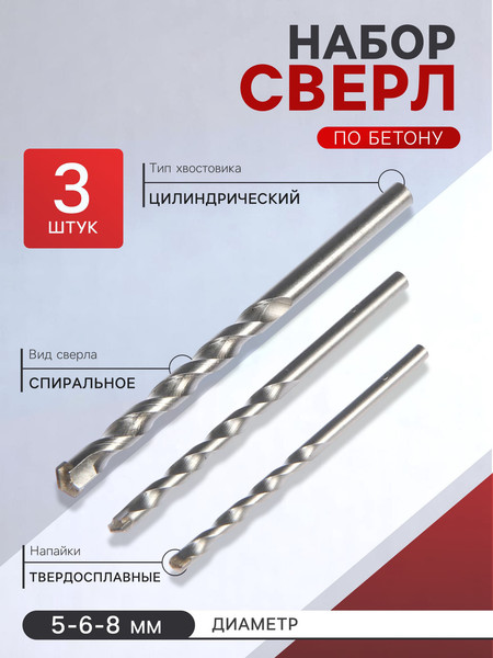 Изображение товара Набор сверл Tundra По бетону / 2580609