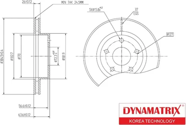 Изображение товара Тормозной диск Dynamatrix DBD1169