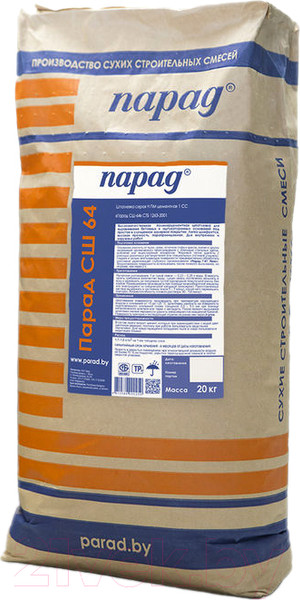 Изображение товара Шпатлевка Парад СШ-64 Цементная 1 СС (20кг, белый)