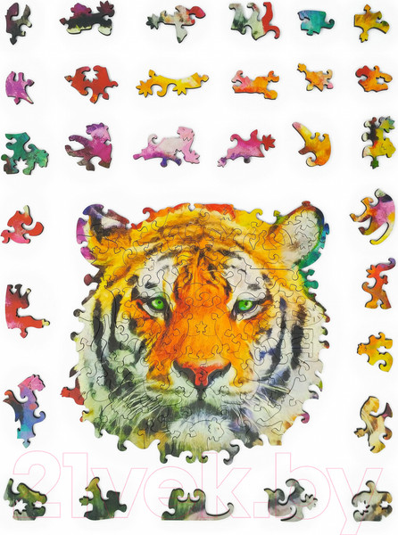 Изображение товара Пазл Нескучные игры Тигр. Фигурный деревянный пазл / 8389