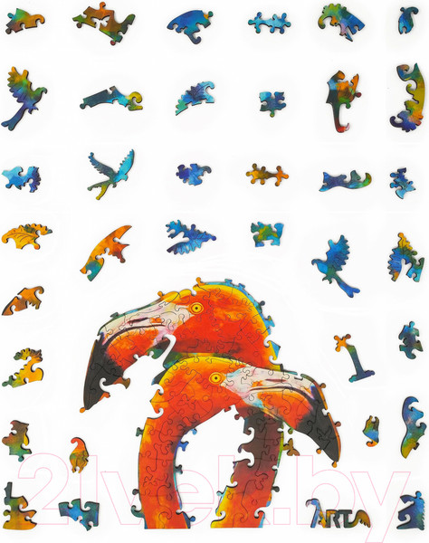 Изображение товара Пазл Нескучные игры Фламинго. Фигурный деревянный пазл / 8388