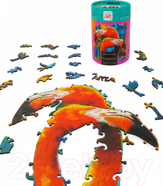 Изображение товара Пазл Нескучные игры Фламинго. Фигурный деревянный пазл / 8388