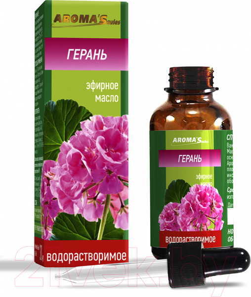 Изображение товара Эфирное масло Aroma Saules Водорастворимое Герань (30мл)