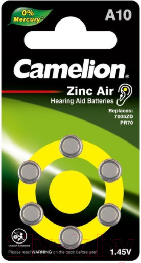 Изображение товара Комплект батареек Camelion ZA10 BL6