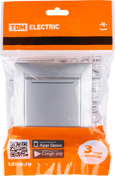 Изображение товара Розетка TDM Лама SQ1815-0226 (серебристый металлик)