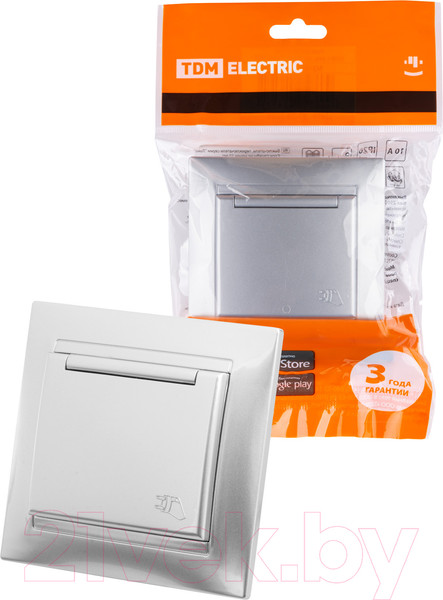 Изображение товара Розетка TDM Лама SQ1815-0226 (серебристый металлик)