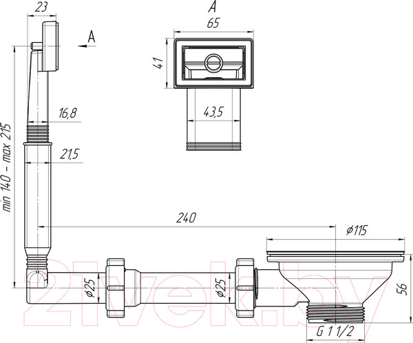 Изображение товара Сифон Ани Пласт N305S